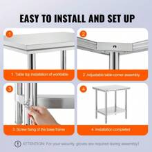 Stainless Steel Multi-Purpose Work Table 760mm X 600mm X 70mm Ideal For Meal Prep Sewing Handicrafts And Garage Use