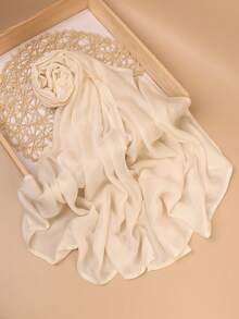 1条高品质纯色柔软透气粘胶纤维头巾，适合日常搭配长袍或连衣裙佩戴