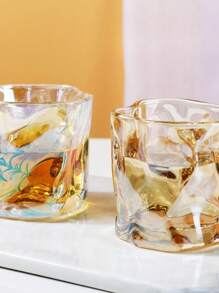 2pcs Twist Glass Cup, Summer Highly Attractive Glass Cup, Beer Cup, Twisted Deformed Cup, Water Cup, Summer Cool Cup, Back To School Supplies