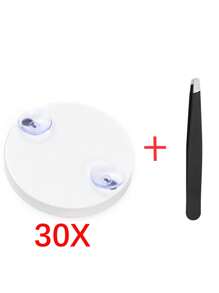 30X/40X Magnifying Makeup Mirror, Portable Round Hand Mirror With 2 Suction Cups For Wall Mount, Suitable For Makeup, Tweezing And Blackhead/Blemish Removal