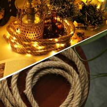 1 Pack 7m/22.97ft 50LED Solar Natural Jute Rope String Lights Vintage Fairy Lights With 8 Lighting Modes For Home Garden Outdoor Landscape Porch Courtyard Camping Wedding Birthday Cafe Bar Decor