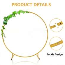 1 soporte circular de fondo dorado, kit de marco circular de metal para arco de globos de boda, disponible en múltiples tamaños de dorado y blanco, adecuado para bodas, Día de San Valentín, aniversarios, fiestas de cumpleaños, decoraciones de fotografía de graduación y fondos fotográficos