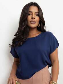 Basic Cropped Modeling With Perfect Fit Factory Price Get Yours Now - Navy Blue - View 5