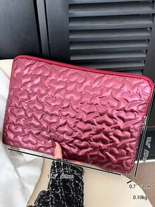 Star And Moon Pattern Printed Laptop Bag Computer Cloth Cover Accessories Soft Laptop Bag Soft Computer Cover Laptop Cover Tablet Leather Bag Laptop Zipper Computer Cover School Business Office Laptop Case Laptop Sleeve Laptop Bag For Ladies - Burgundy - View 12