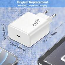 45W USB-C Charger Fast Charging Cable, Super Fast Charger With Type-C Charging Cable, Type-C Phone Power Adapter, Compatible With Galaxy S24/S23/S22/S21 Ultra/S21+/S20/Note20/S10/S9, Compatible With IPhone 17/16/15 Series Fast Charging - EU C Type Plug(220-240V) - View 8