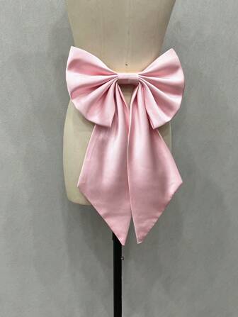 1 pieza Accesorio decorativo elegante para la cintura con moño de satén rosado, para vestido de boda romántico