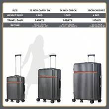 Large Suitcase Luggage Trolley Hard Shell PC+ABS Lightweight Durable Suitcases Aluminum Telescopic Handle 3 Digit Combination Lock 4 Dual Spinner Wheels Check In (Large 28") - Dark Grey - View 2
