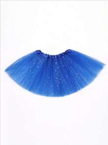 1pc Star Net Yarn Skirt, 30cm Length, Suitable For Teenagers, All Season, Fluffy, Mesh, Party, Role-Play, Carnival, Christmas, Halloween, Three-Layer, Ballet, Stage, Running, Star, Puffy, Princess,