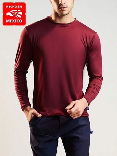 Playera De Manga Larga Premium Casual Deportiva Super Suave De Fibras Elásticas    HECHO EN MÉXICO