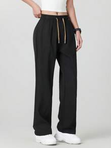 Women's Summer Casual Straight Leg Sports Pants, Fashionable & Versatile