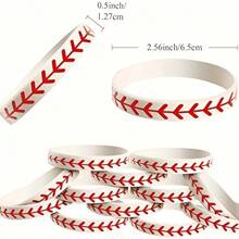 12/24pcs Baseball Silicone Wristbands, Wireless Sports Bracelet, Rubber Wristband Waterproof & Elastic, Suitable For Players, Sports Gifts, Great Gift For Baseball Team