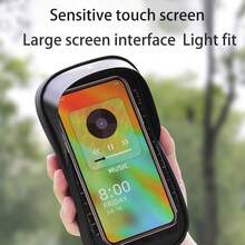 1pc 7-Inch Hardshell Bicycle Handlebar Bag, Waterproof Bike Saddle Bag With TPU Touch Screen, Detachable Shoulder Strap, EVA Material, Bicycle Accessories Storage Bag - Black - View 3