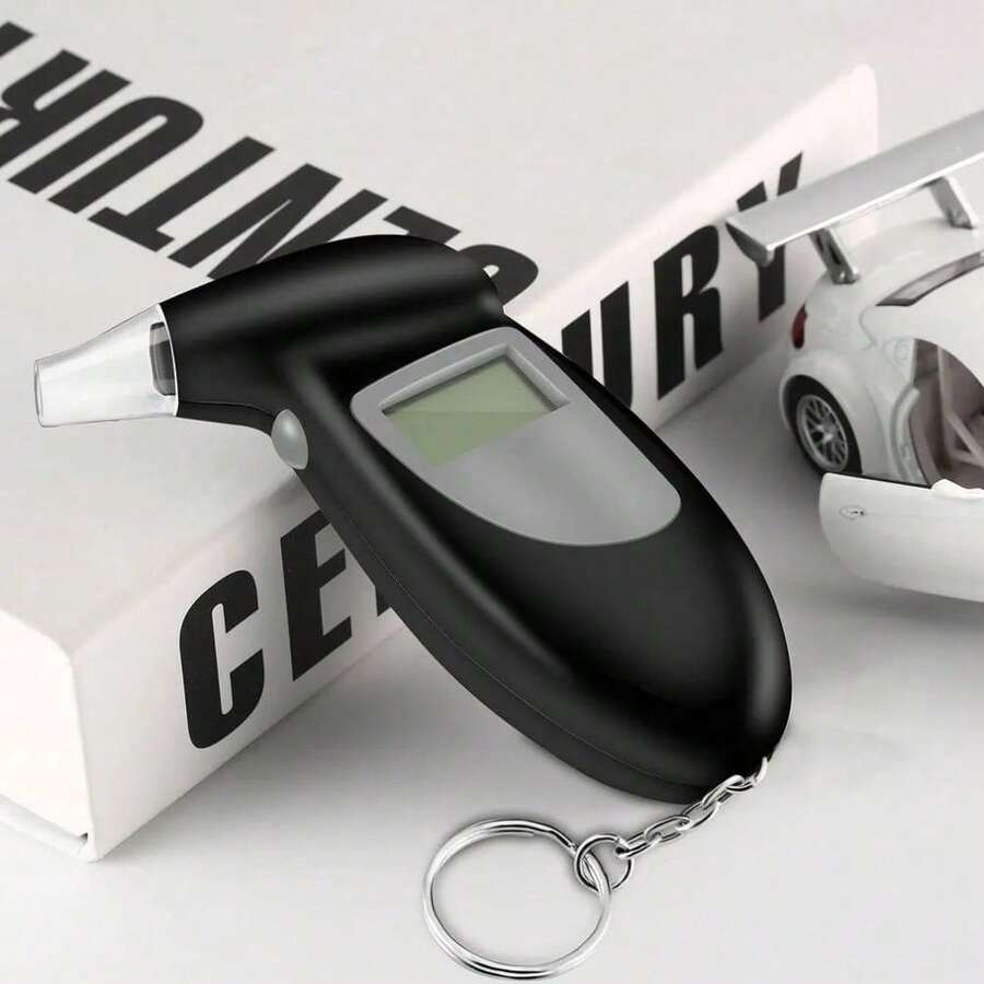 全新带液晶屏的酒精测试仪钥匙扣，带备用吹嘴的呼吸分析仪，便携式呼吸测试设备，专业分析仪，检测仪 - 彩色 - 查看 1