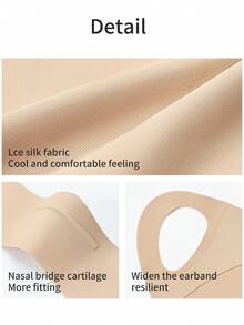 GOLOVEJOY 1 pezzo Nuova mascherina di protezione con disegno ad ali di farfalla a metà in seta di ghiaccio, monocromatica, adatta per golf all'aperto, protezione UV, traspirante, per zigomi di donna - Multicolore - Visualizzare 11