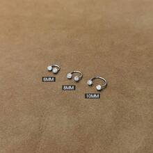 Minimalist Refined Stainless Steel U/C-Shaped Cartilage Earrings With Full Rhinestone, Fashion Ear Studs