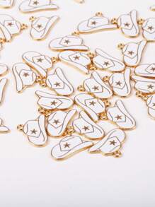 10 pièces/paquet Pendentifs de bijoux à motif de chapeau de cowboy occidental DIY