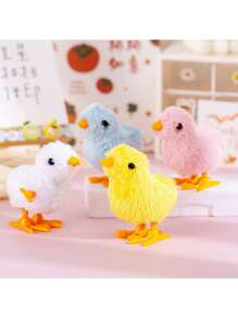 1pc Jumping Chicken Cute Simulation Clockwork Wind Up Plush Moving And Running Teenager Creative Plush Doll Toys Home Decoration Gifts, Kids Toys, Plush Doll,Kids Toys Boys,Toys For Chickens