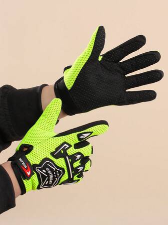 زوج من قفازات الأطفال للرياضة الخارجية والصيد والتسلق الجبلي والدراجات، قفازات مضادة للانزلاق وقابلة للتنفس