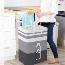 大型厨房回收箱（20 加仑）、大型室内家用回收箱，用于回收瓶子、罐子、玻璃和废塑料、纸篮、洗衣篮、玩具篮。