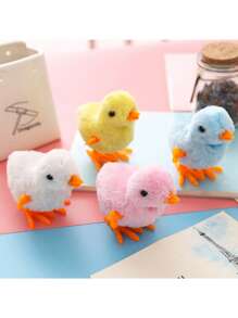 1pc Jumping Chicken Cute Simulation Clockwork Wind Up Plush Moving And Running Teenager Creative Plush Doll Toys Home Decoration Gifts, Kids Toys, Plush Doll,Kids Toys Boys,Toys For Chickens
