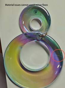 1 par de brincos de pingente vazados geométricos coloridos de acrílico estilo boêmio, elegantes e versáteis para mulheres, adequados para presentes de festa