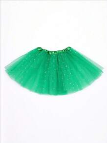 1pc Star Net Yarn Skirt, 30cm Length, Suitable For Teenagers, All Season, Fluffy, Mesh, Party, Role-Play, Carnival, Christmas, Halloween, Three-Layer, Ballet, Stage, Running, Star, Puffy, Princess,