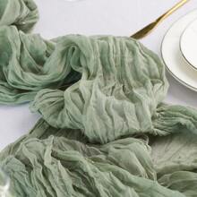 1 pieza Cheesecloth (gasa) de mesa de color crema, Cheesecloth (gasa) bohemio de granja brillante de 120 pulgadas (304,8 cm), Cheesecloth (gasa) con lentejuelas brillantes, Adecuado para bodas, fiestas, bautizos, cumpleaños y decoración del hogar