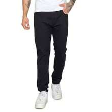 Men's Twill Pants With Elastane Lycra Various Colors Black Navy Blue Beige Caramel Lead Gray - 黑色 - 查看 1