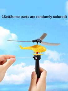 1/2/4/6/8/10/16/20 Sets Random Color Outdoor Pull Line Helicopter Toy Plane, Fly Small Plane, Teenager's Outdoor Games Sports Toys, Handle Pull Helicopter, New Year/Halloween/Christmas/ Birthday Gifts , Plastic Toy, Party Small Gift, Stress Relief Toy, Decompression Toy, Indoor/Outdoor Activity