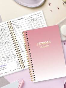 Trees A5 Size (5.7" X 8.1") Hardcover Fitness Planner, Unisex, 48 Pages, Daily Workout Tracker, Durable, For Monitoring Progress, Goals, Personal Exercise Journal, Suitable For Work And Home - Multicolor - View 2