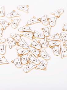 10 pièces/paquet Pendentifs de bijoux à motif de chapeau de cowboy occidental DIY
