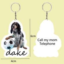 1pc Custom Photo & Text Decorated Pet Collar Pendant, Dog Birthday Memorial Anti-Lost ID Phone Collar Pendant Decoration - Multicolor - View 9