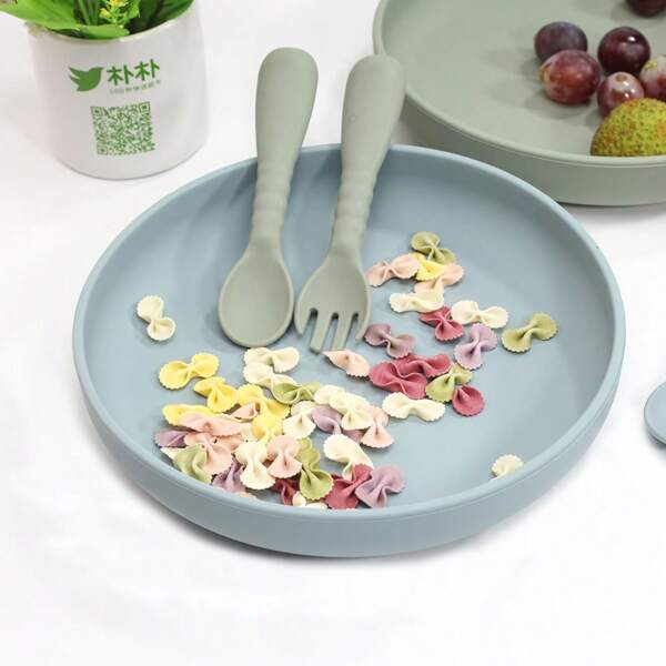 Baby Dinner Plate, Toddler Plate, Children Silicone Suction Bowl Tableware, Non-Slip Food Tray Fruit Plate, Baby Dinnerware, Large Suction Plate, Baby Feeding Plate