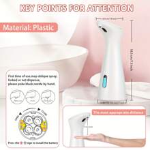 1pc Automatic Soap Dispenser, Battery Powered Wall-Mounted, Liquid Soap Dispenser With Touchless Infrared Sensor, For Bathroom And Hotel Hand Wash, Lotion, Shampoo, Body Wash, Kitchen Dish Soap, Skincare