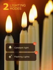 6pcs Ivory Wax LED Candle Lights, Battery Operated Flameless Taper Candles With Remote Control/Timer, Warm White, For Home, Halloween, Christmas, Valentine's Day, Wedding, Party, Holiday Decor