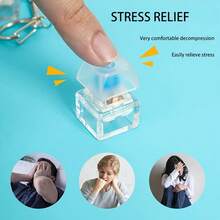 1-Piece PVC Stress Relief Keychain Set - Keyboard Keycaps Fidget Toys, Click Buttons, Anxiety Relief Finger Toys, Reusable Silicone Keychain Pendants, Gifts For Men And Women, - 1 piecesr andom color - View 4