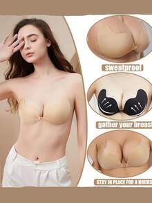 Adhesive Bra Pad, Silicone Invisible Push Up Bra, Strapless Sticky Bra For Women