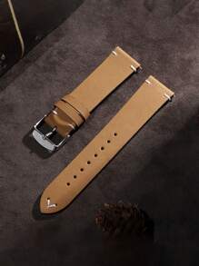 1pc Men's Watch B Breathable Comfortable Lightweight High Quality Leather Strap Compatible With 18mm 20mm And 22mm Watch Bands