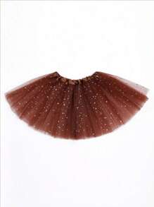 1pc Star Net Yarn Skirt, 30cm Length, Suitable For Teenagers, All Season, Fluffy, Mesh, Party, Role-Play, Carnival, Christmas, Halloween, Three-Layer, Ballet, Stage, Running, Star, Puffy, Princess,