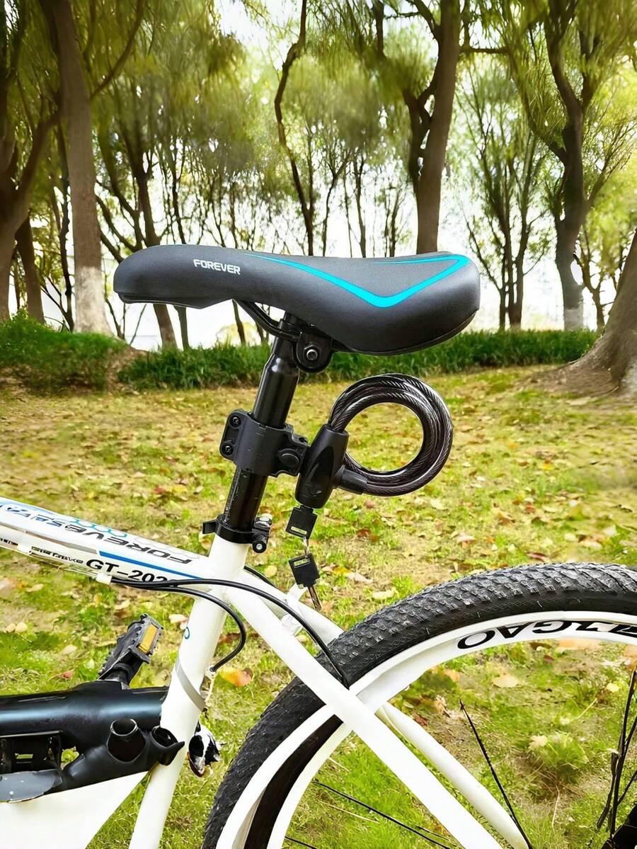 1pc Bike Lock, Bike Locks Heavy Duty Anti Theft, Bicycle Lock Bike Lock Cable With Mounting Bracket And 2 Keys, Bicycle Locks Bike Cable Lock For Road Bike Mountain Bike Scooters+ Bicycle Bells(Random Color And Style)