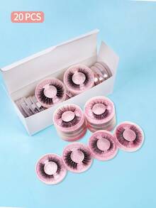 MAGEFY 20 对自然全混合风格假睫毛，蓬松纤细，适合日常使用漫画睫毛，旅行必备品 - 黑色 - 查看 3