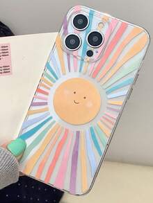 Cartoon Colorful Striped Sun Pattern Anti-Drop Phone Case Compatible With Apple Phones Waterproof Shockproof Scratch Resistant,International Version, Not The Domestic Version - Multicolor - View 5