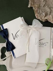 2张/套婚礼誓言卡，优雅简约DIY新郎新娘告白笔记本，配2支书写笔，爱情主题婚礼公告派对用品