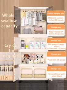 No-Assembly Storage Cabinet Organizer Case, Baby Clothes Wardrobe, Infant Garment Folding Storage Shelf, Plastic Snack Cabinet