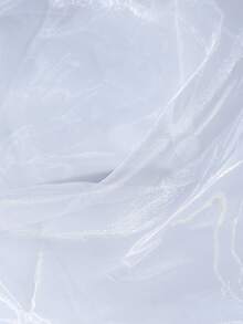 1 件透明白色欧根纱面料，丝滑闪亮透明硬纱，DIY 新娘礼服缝纫工艺，婚礼装饰 - 白色 - 查看 5