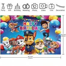 Paw Patrol Authorize 1PC Paw Patrol Cartoon Theme Birthday Party Decoration Hanging Cloth Wall Decoration 210 * 150/150 * 100/100 * 75CM Colorful Balloons Banner Ryder Archie Maomao Tiantian Zhuzhu Puppy Flash Wall Decoration Theme Birthday Party Background Cloth Banner Photo Booth Photo Decoration Background Cloth Studio Live Venue Decoration Party Supplies