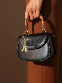 1pc Bubble Letters Cute Necklace Pendant Bag Pendant-Lucky Crystal Pendant, Alphabet Letters A-Z, Shiny Alloy Bag And Backpack Pendant-Perfect Gift For Birthdays And Special Occasions, Key Chain Ring Bag Backpack Pendant Car Pendant Gift For Ladies And Girls, Wallet And Handbag Accessories. - Gold - View 5