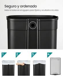 SONGMICS Trash Cans - Silver - View 5