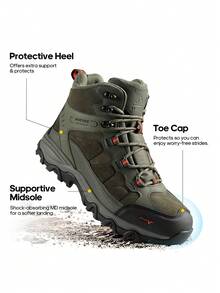 Botas de senderismo para hombre, impermeables, para trekking, exteriores, senderismo, montañismo - Verde - Ver 5