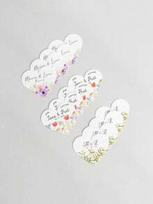 Customized Wedding Tags, Heart-Shaped Personalized Gift Labels, Customized Thank-You Gift Tags (Without Ropes), Suitable For Weddings, Party Gifts, Handicrafts, Christmas, And Gift Packaging - Multicolor - View 9